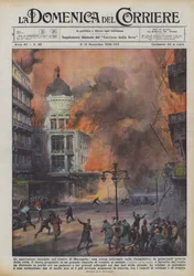 Das schreckliche Feuer im Zentrum von Marseille, eine höllische Szene auf der Cannebière